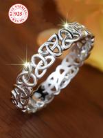 S925 Sterling Silver Hollow Out Design Ring, Fashion Accessories for Women & Men, Trendy All-match & Exquisite Jewelry for Bi...
