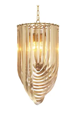 Gold Lucite Loop Chandelier | Eichholtz Murano