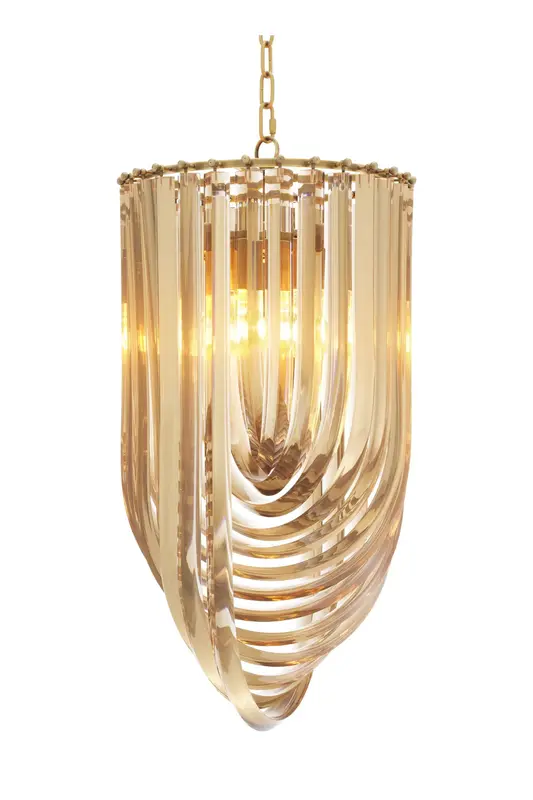 Gold Lucite Loop Chandelier | Eichholtz Murano