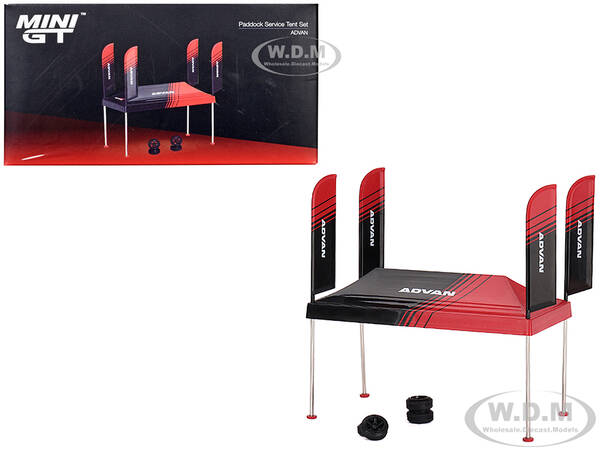 Paddock Service Tent Set with Extra Wheels Red and Black \
