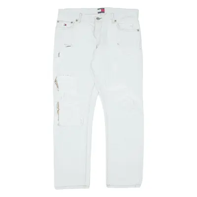 TOMMY HILFIGER Distressed Girlfriend Jeans Blue Denim Slim Straight Womens W30 L26
