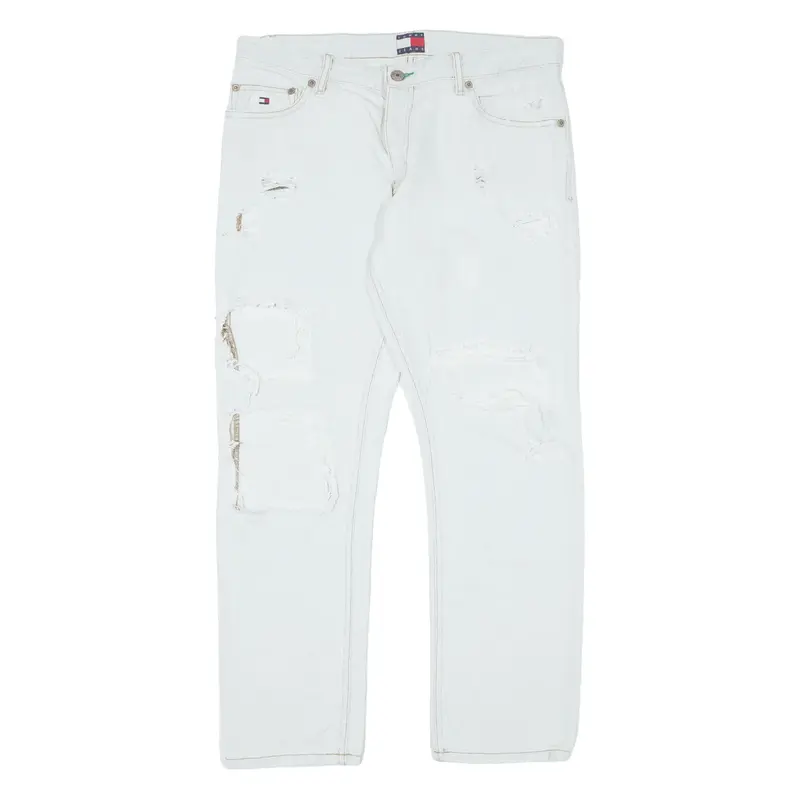 TOMMY HILFIGER Distressed Girlfriend Jeans Blue Denim Slim Straight Womens W30 L26