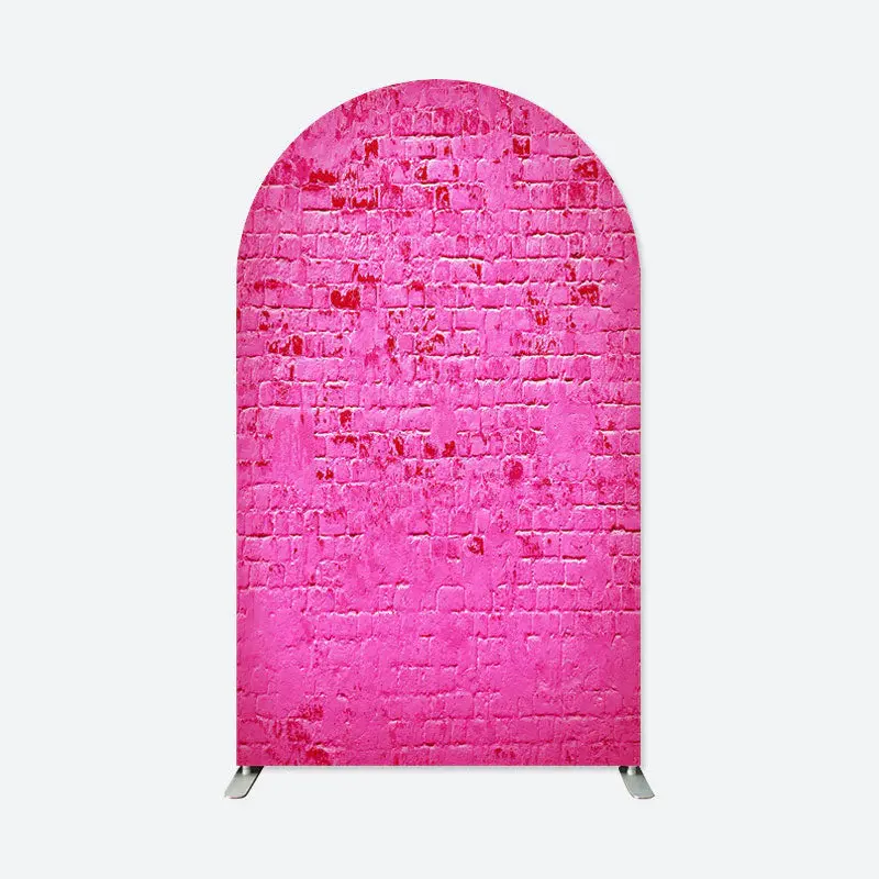 Aperturee Hot Pink Retro Brick Wall Arch Backdrop For Birthday | Custom Arched Wall Covers | Diy Chiara Backdrop Cover | Chia...