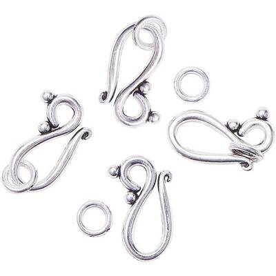 Tibetan Silver Hook and Eye Clasps