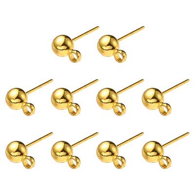 Brass Ball Post Ear Studs