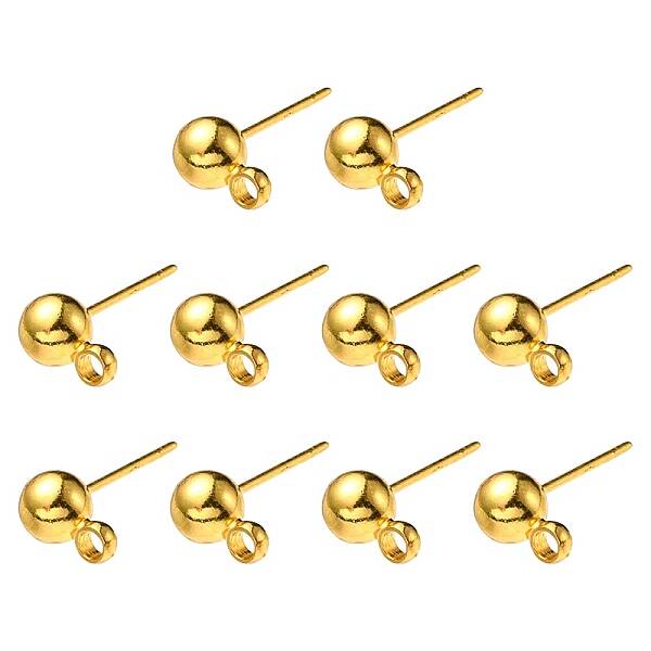 Brass Ball Post Ear Studs