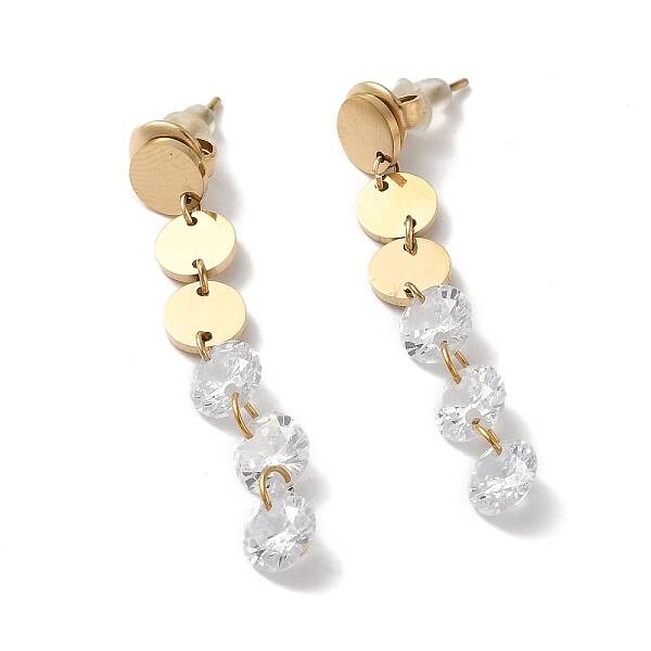 Glass Dangle Stud Earrings