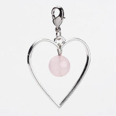 Natural Rose Quartz Dangle Pendants