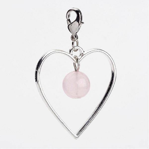 Natural Rose Quartz Dangle Pendants