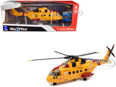 AgustaWestland AW101 (EH101) Helicopter Yellow Canada Forces Search & Rescue Sky Pilot Series 1/72 Diecast Model by New Ray