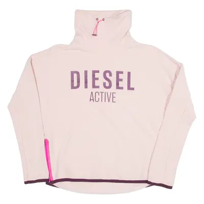 DIESEL Womens Sweatshirt Pink Roll Neck XS
