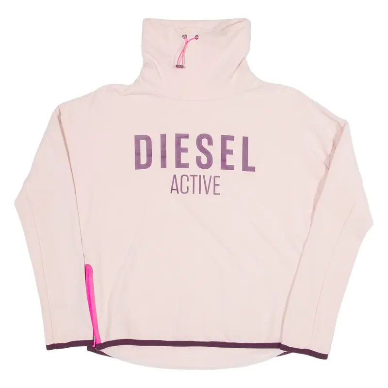 DIESEL Womens Sweatshirt Pink Roll Neck XS