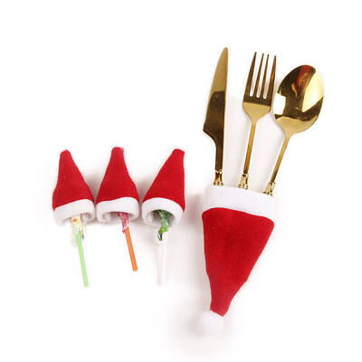 Christmas Hat Velvet Wine Bottle Cover