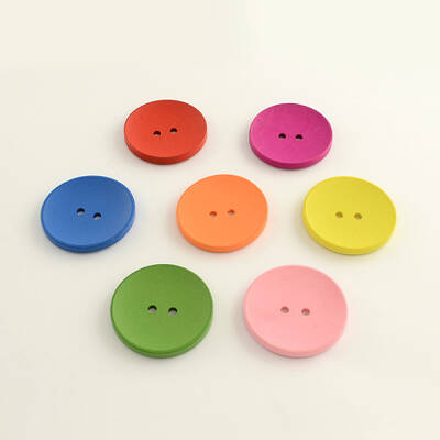 2-Hole Flat Round Wooden Buttons