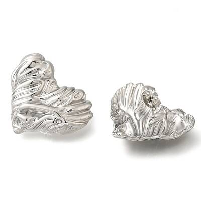 304 Stainless Steel Heart Stud Earrings