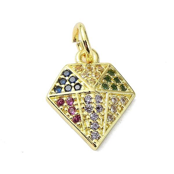 Brass Micro Pave Colorful Cubic Zirconia Pendants