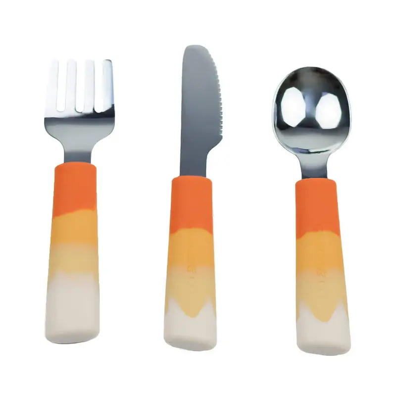 3 piece cutlery set for kids and toddlers - Orange