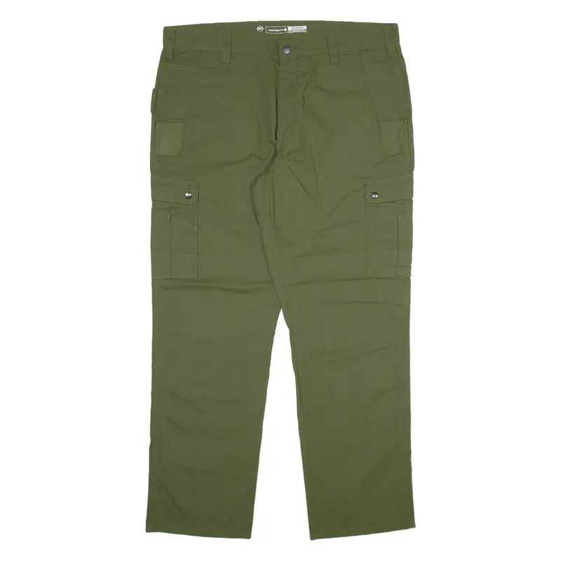 CARHARTT Carpenter Workwear Mens Trousers Green Relaxed Straight W40 L32