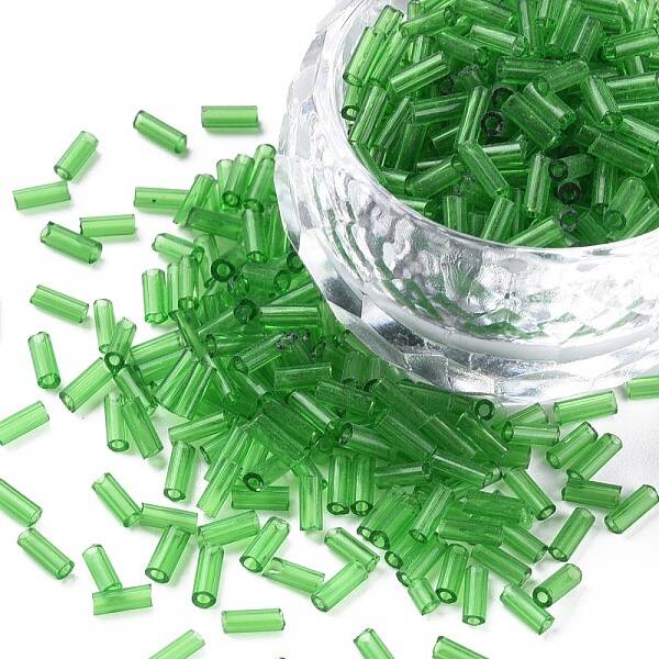Transparent Glass Bugle Beads