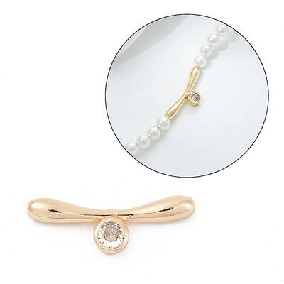 Brass Micro Pave Clear Cubic Zirconia Toggle Clasps Parts