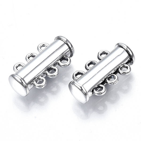 3-Strands Brass Magnetic Slide Lock Clasps