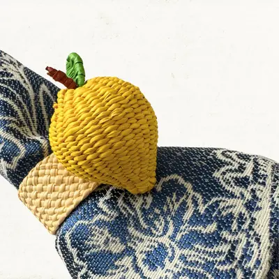 Lemon Napkin Ring - Made of Iraca Palm - Sold by Set | Pack: Pack of 4
