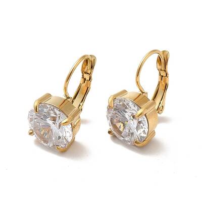 Crystal Rhinestone Leverback Earrings