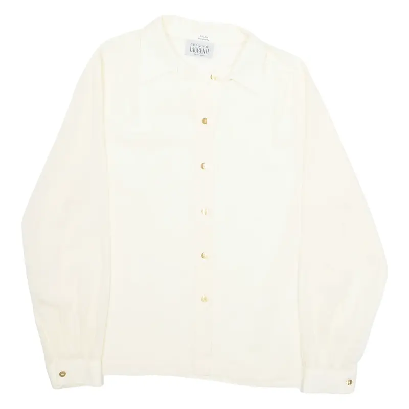 SERGIO DE LAURENT Womens Blouse Yellow Collared Long Sleeve M