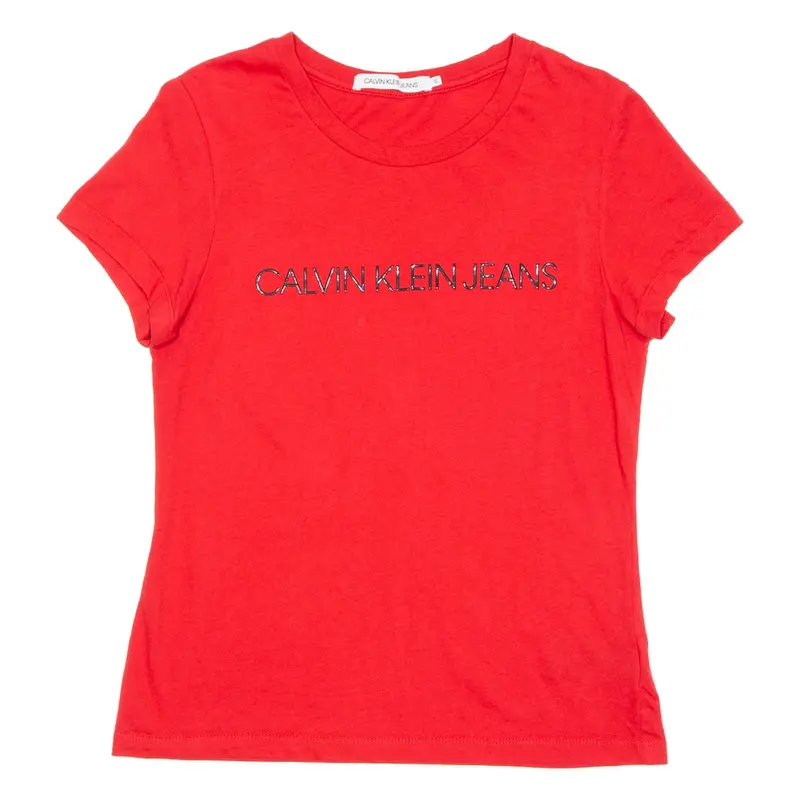 CALVIN KLEIN JEANS Womens T-Shirt Red S