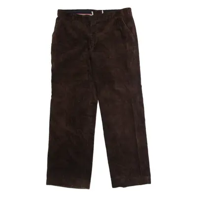 Mens Corduroy Trousers Brown Regular Straight W34 L30