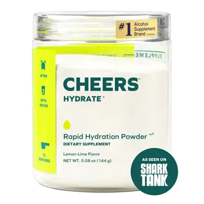 Cheers Hydrate | Oral Rehydration Solution | Electrolyte Supplement with Sodium, Potassium, Glucose | Lemon Lime | 12 Doses