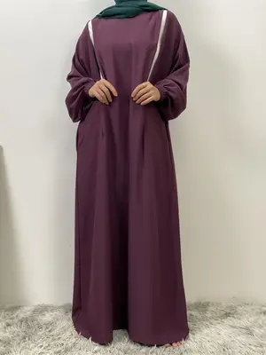 Fashion Muslim Front Zip Breastfeeding Dress, Loose-Fitting Woven Fabric, Modest Style for All Seasons, Suitable for Women Ag...