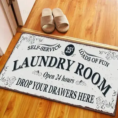【Clearance】 Quick Dry Laundry Rugs and Mats, Laundry Room Decor, Machine Washable, Ultra Absorbent Anti-fatigue Kitchen F...