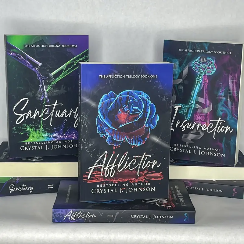 The Affliction Trilogy Book Bundle by Crystal J. Johnson - Signed Paperback Book - Science Fiction Romance - Complete Trilogy