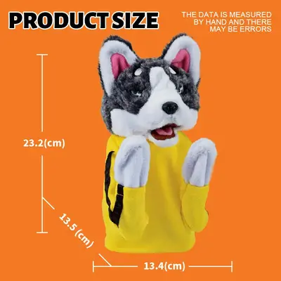 Fighting Boxing Dog Hand Puppet Toy for Kids, Boxing Husky Dog Hand Puppet, Game Plush Toy, Electric Tricky Interactive Plush...