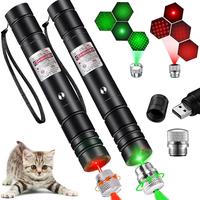 USB Rechargeable Pet Laser Toy, 1/2 Counts/set Portable Pet Laser Toy for Cat, Interactive Toy for Indoor & Outdoor, Pet Supp...