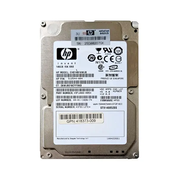 418373-009 HP 146GB 6Gb/s SAS 15000 2.5-inch 16MB Hard Drive