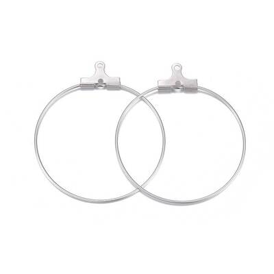 Tarnish Resistant 316 Surgical Stainless Steel Hoop Earring Findings