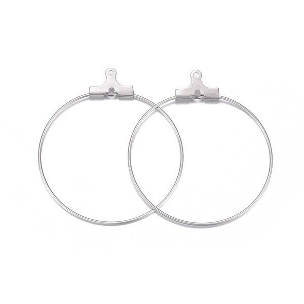 Tarnish Resistant 316 Surgical Stainless Steel Hoop Earring Findings