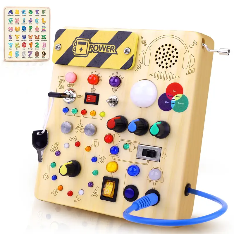 Busy Board,Montessori Toys for 1-3 Year Old Boys & Girls,Learning Educational Toys for Toddlers,Sensory Toys for Kids with Au...