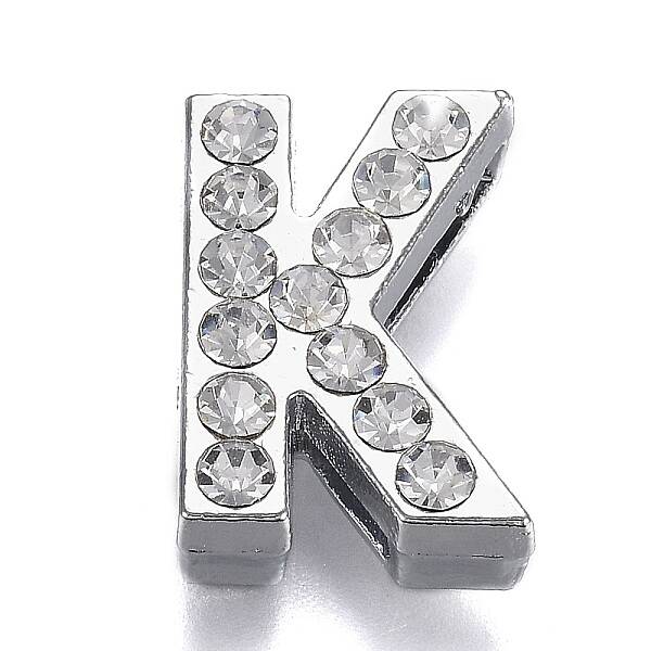 Alloy Letter Slide Charms