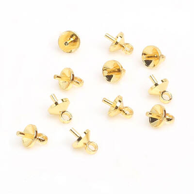 Brass Cup Pearl Peg Bails Pin Pendants