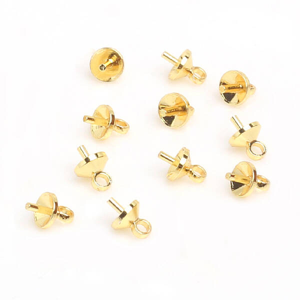Brass Cup Pearl Peg Bails Pin Pendants