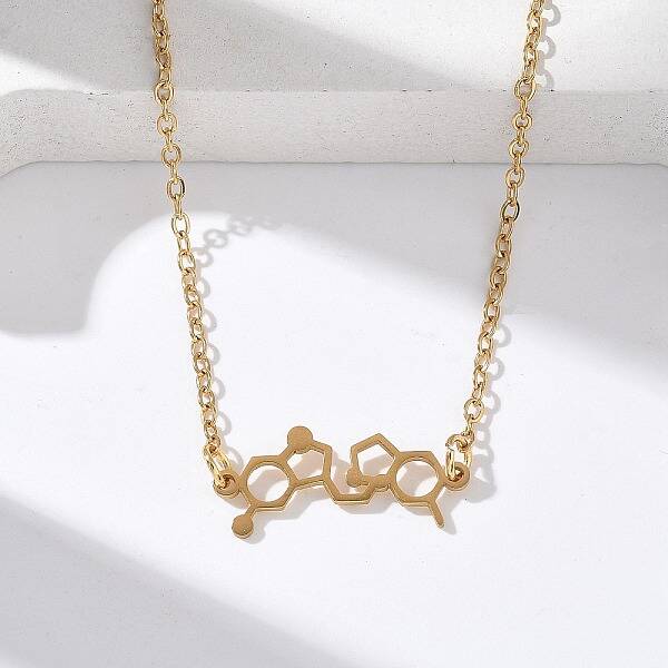 304 Stainless Steel Chemical Symbol Pendant Necklaces