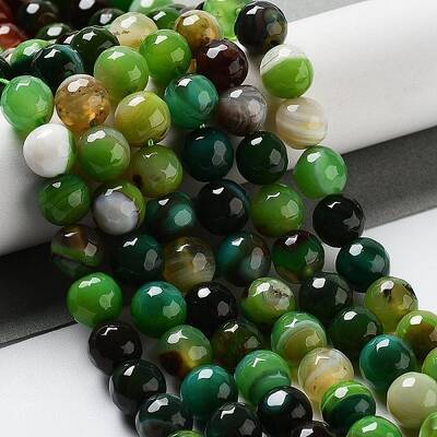 Natural Striped Agate/Banded Agate Beads Strands