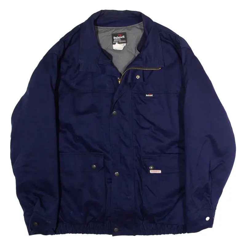 BULWARK Synthetic Mens Workwear Jacket Blue Twill L