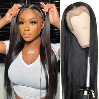 Synthetic Lace Front Wig 13x4 Lace Front Wigs Pre Plucked Long Straight Natural Black Wigs For Black Women 24inch Ready to We...