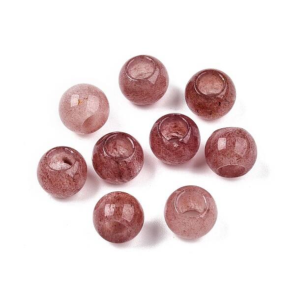 Natural Strawberry Quartz European Beads