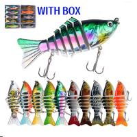Artificial Fishing Bait with Hook, Multi-Jointed Swim Crank Fishing Lure, Bionic Hard Fishing Bait suitable for both Fresh Wa...