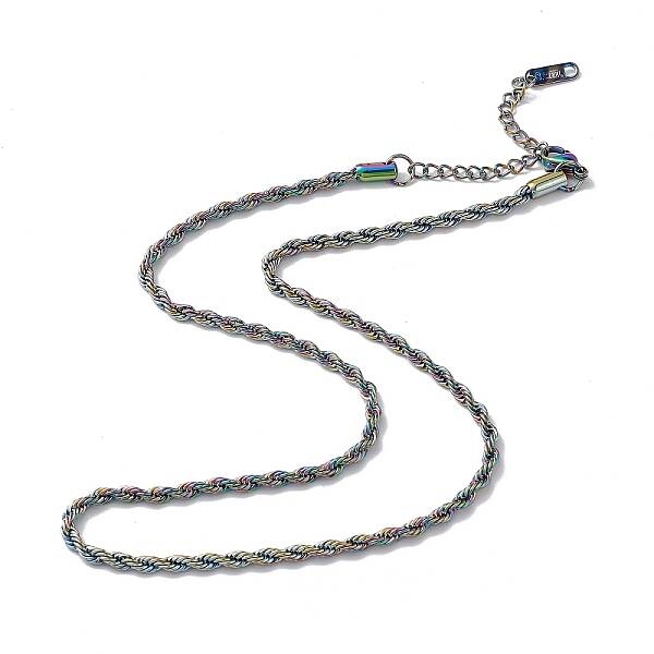 Ion Plating(IP) 304 Stainless Steel Rope Chain Necklace for Men Women